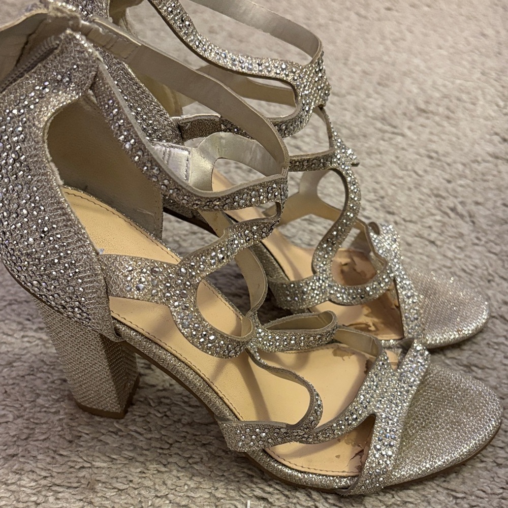 Maripe Glittering Silver Heels